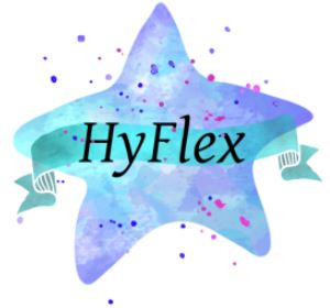 HyFlex word in blue star